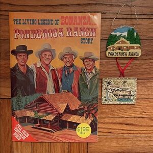 Bonanza Ponderosa Ranch Story Souvenir Book w 4 Postcards & 2 ornaments